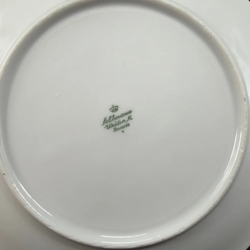 Seltmann Weiden Bavaria Red Rose Porcelain Plates Dishes Set of 4 Germany Decor‎
